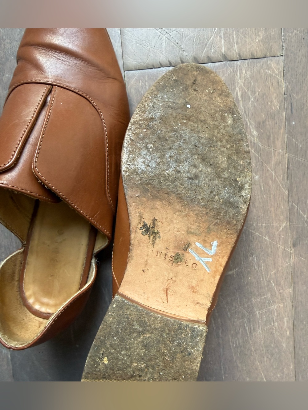 Nisolo Emma D’Orsay Women’s Slip-On Leather Oxfords in Tan Size 7 - Picture 6 of 7